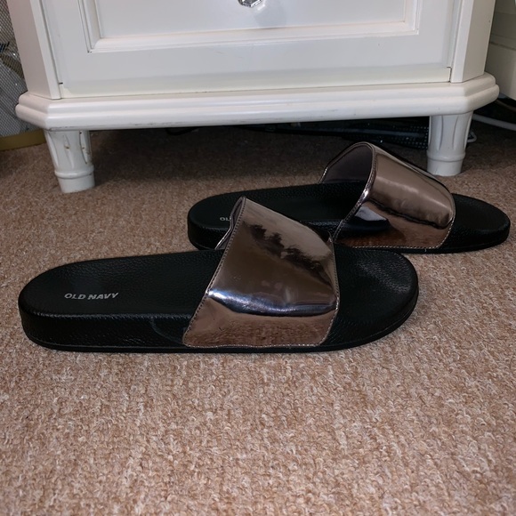 Old Navy Shoes - Old Navy Metallic Pool Slides
